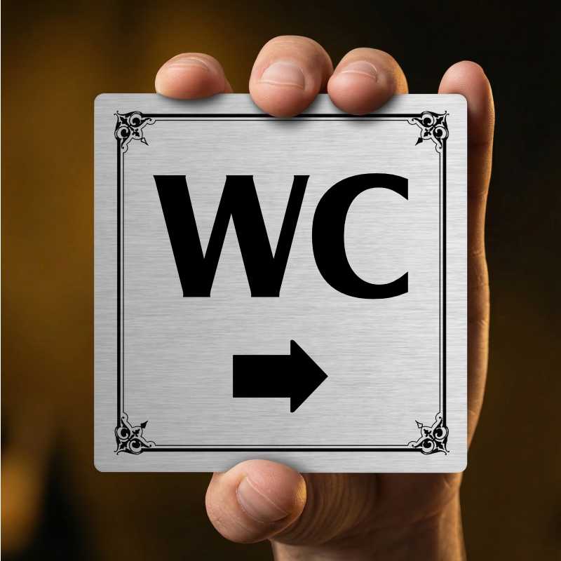 WC vpravo, 100x100mm, zlatá, Nevada